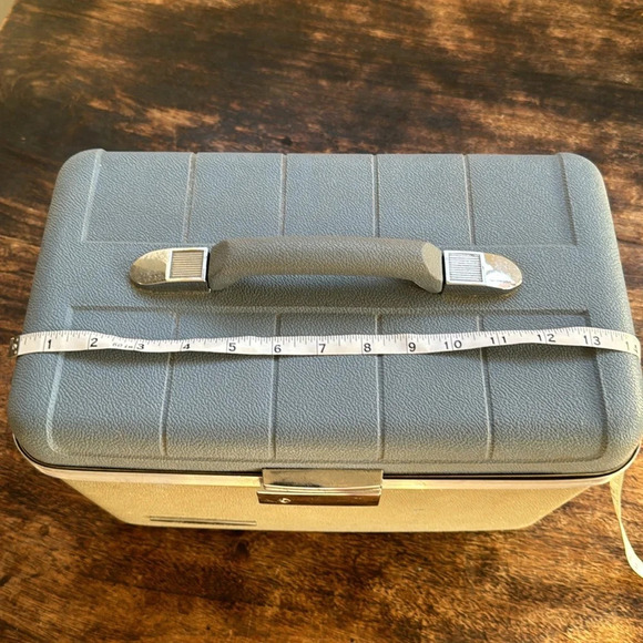 Vintage starflite  Train Case Luggage Blue and grey Preowned - Picture 12 of 12